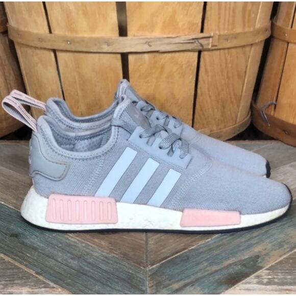 Adidas NMD R1 Light Onix Gray Pink BY3058 Running Sneakers Shoes Womens Size 8 - Picture 1 of 9